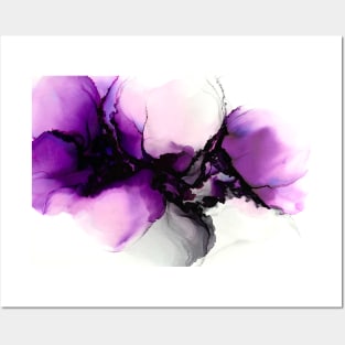 Purple Floral Design Posters and Art